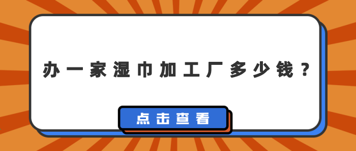 辦一家濕巾加工廠多少錢？